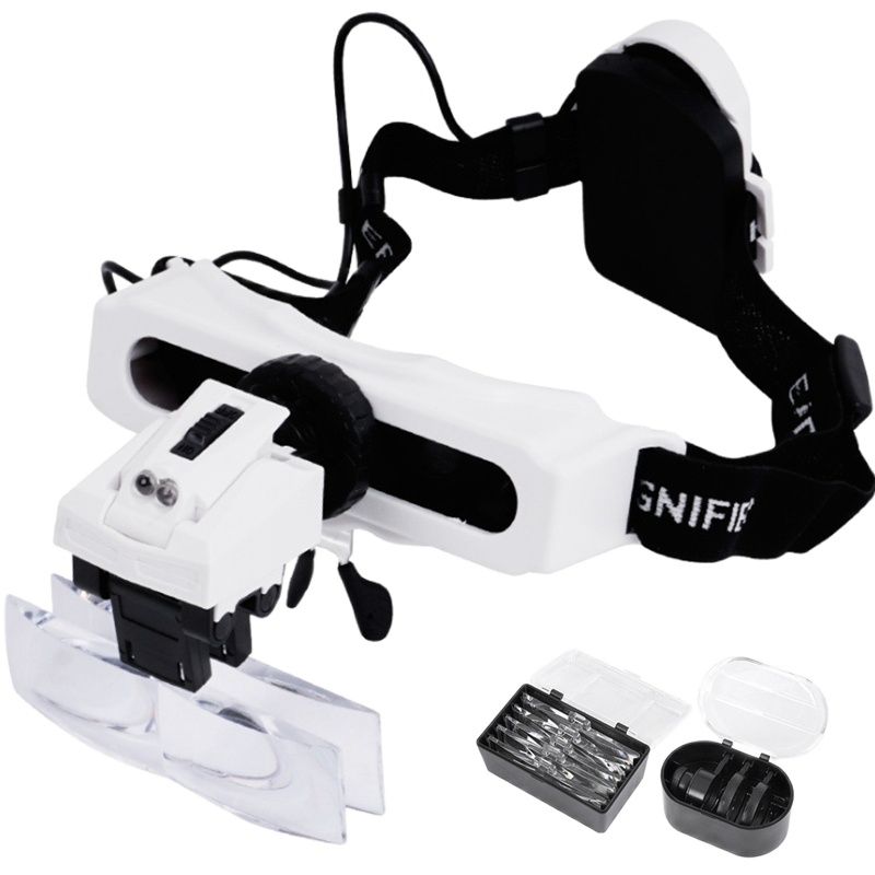 Jewelry Making Glasses - Illuminated Headband Magnifier with LED Light
