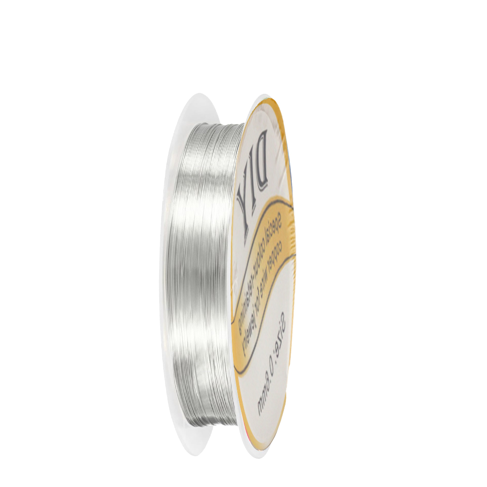 Jewelry Making Thread - 1Roll Silver Copper Wire 0.3/0.4/0.5/0.6/0.8mm Bead