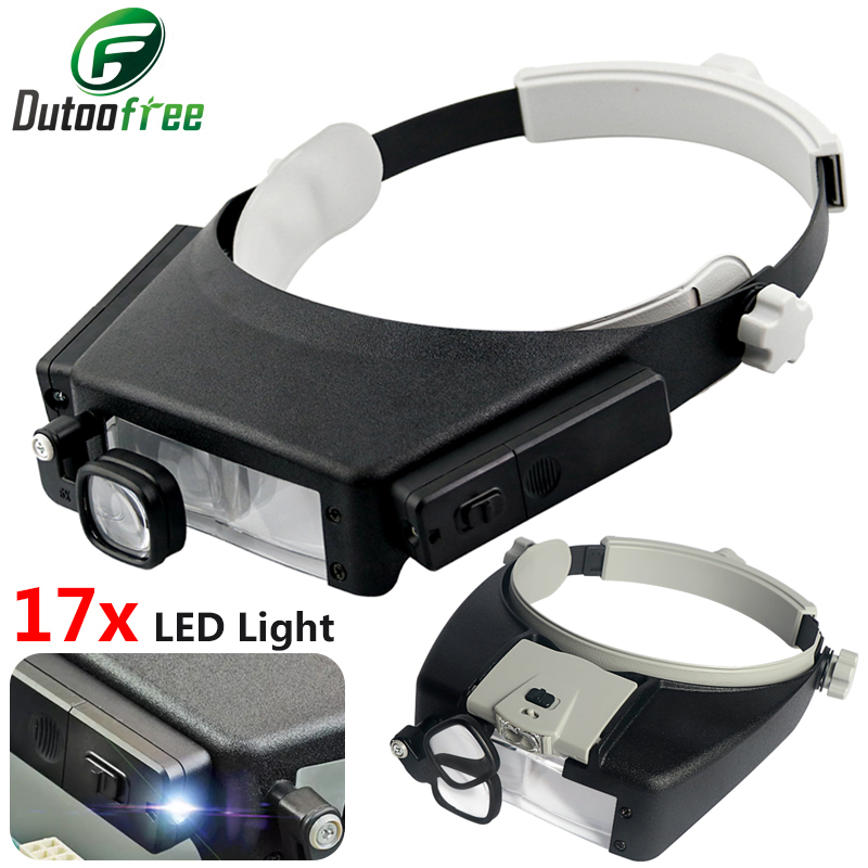 Jewelry Making Glasses - New Headband Magnifier LED Lights Loupe