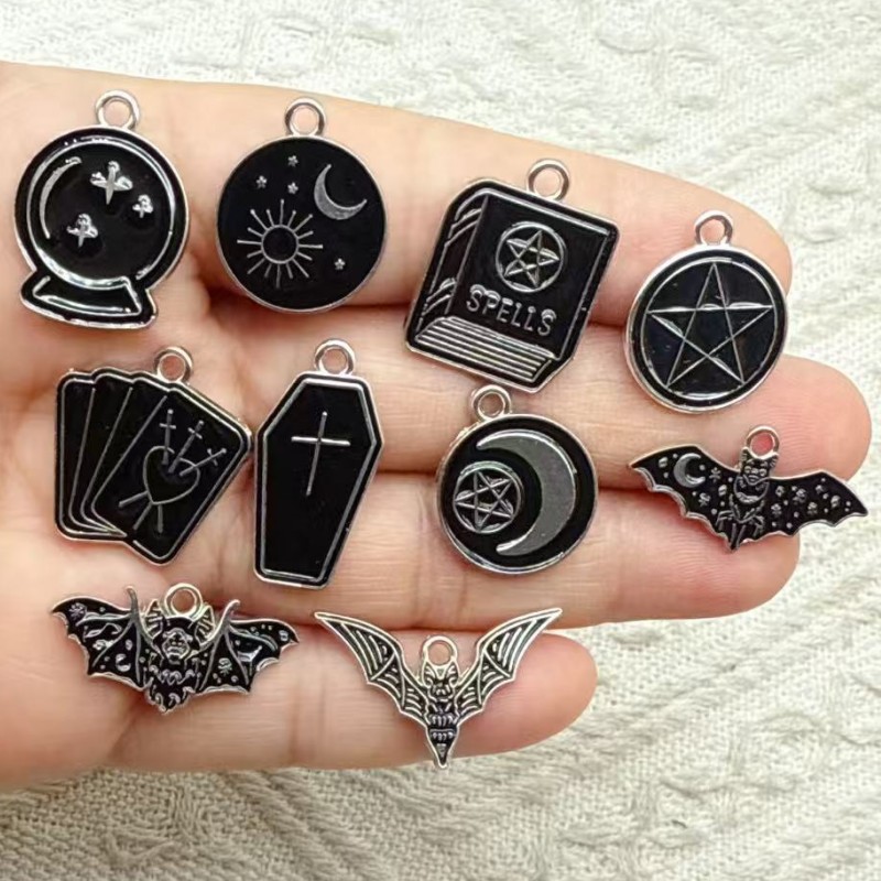 Jewelry Making Guide Book - 10pcs Moon Star Cross Book Charms