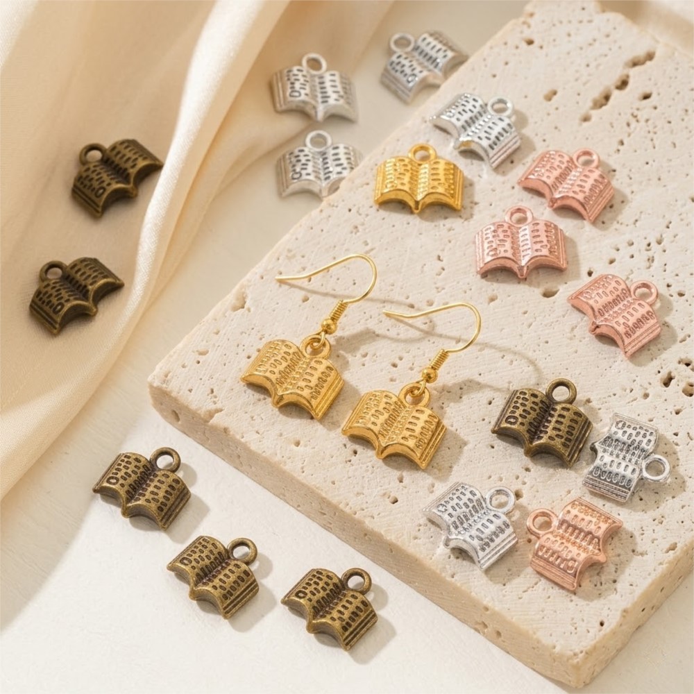 10/20/100pcs Charms Open Book  - огляд і ціна Jewelry Making Guide Book