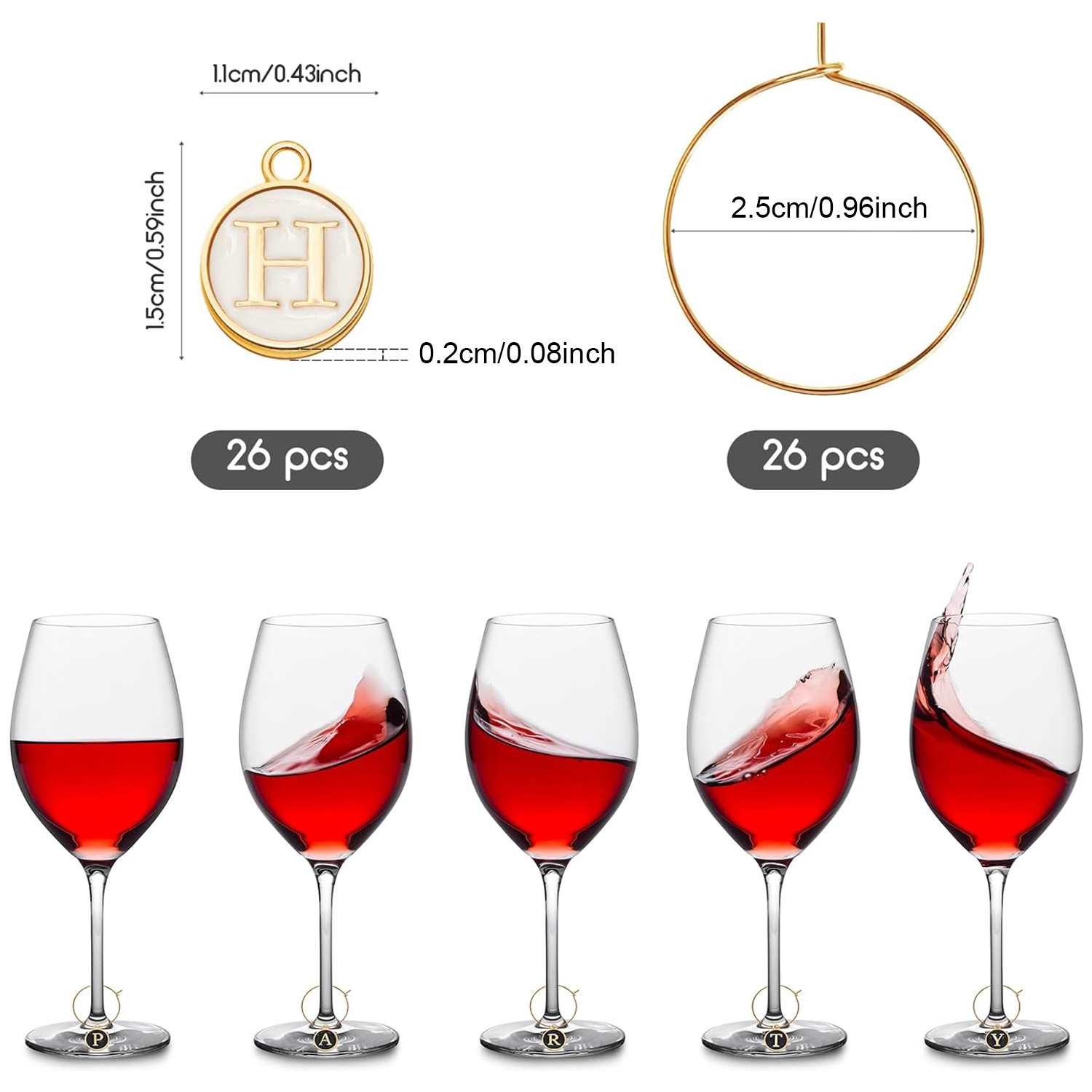 26Pcs Wine Charms for Stem Gla - огляд і ціна Jewelry Making Glasses