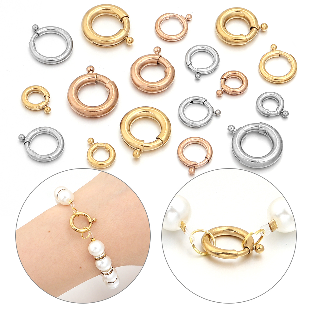 2pcs Stainless Steel Spring Cl - огляд і ціна Jewelry Making A Ring