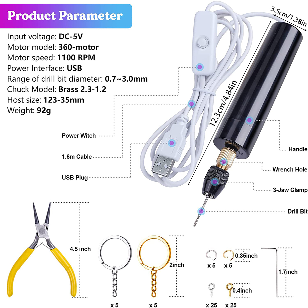 Handheld Mini Electric Drill D - огляд і ціна Jewelry Making Dc