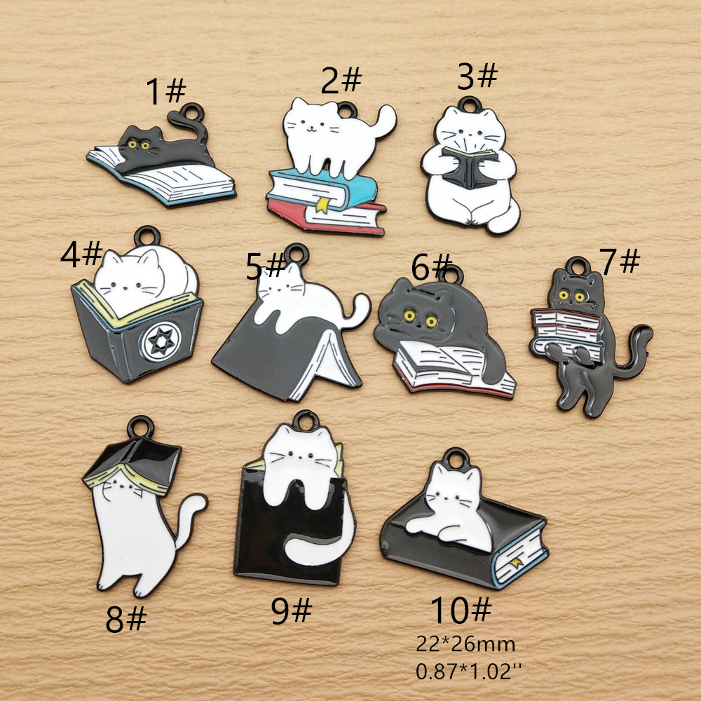 10pcs Book Cat Charm Diy Jewel - огляд і ціна Jewelry Making Guide Book