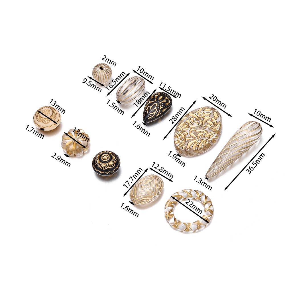 20Pcs Exquisite Acrylic Gold C - огляд і ціна Jewelry Making Drawing