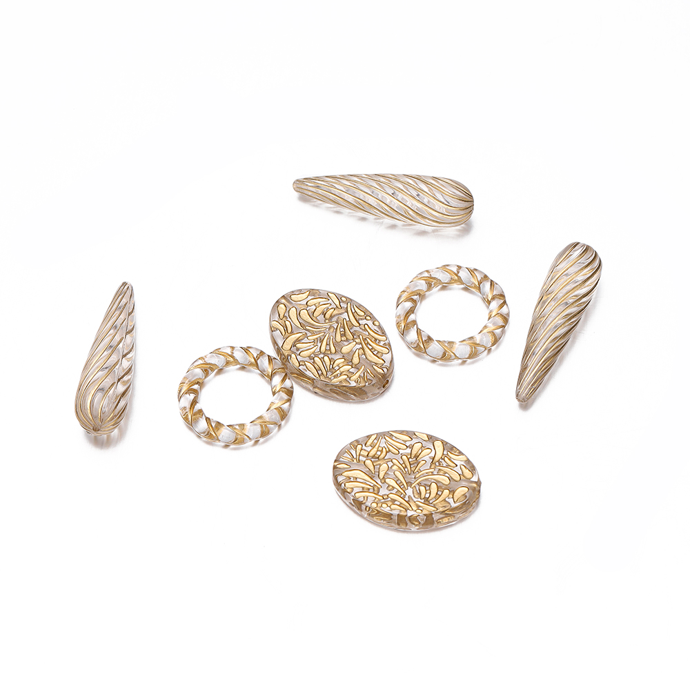 20Pcs Exquisite Acrylic Gold C - огляд і ціна Jewelry Making Drawing