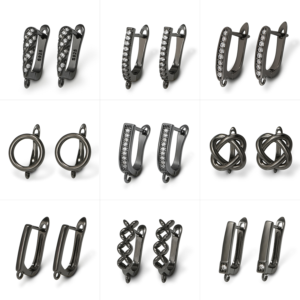 YANASI 1 Pair Gun Black  Brass - огляд і ціна Jewelry Making Findings