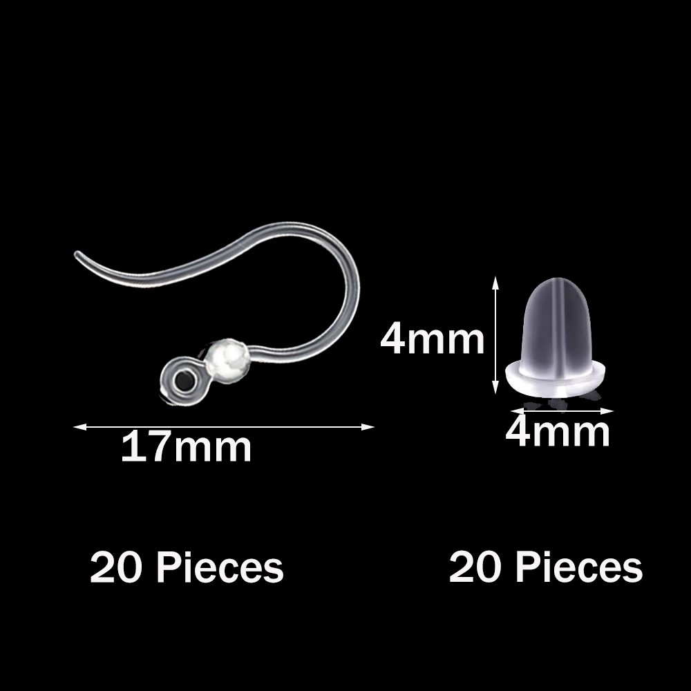 40pcs Clear Plastic Earring Ho - огляд і ціна Jewelry Making Thread